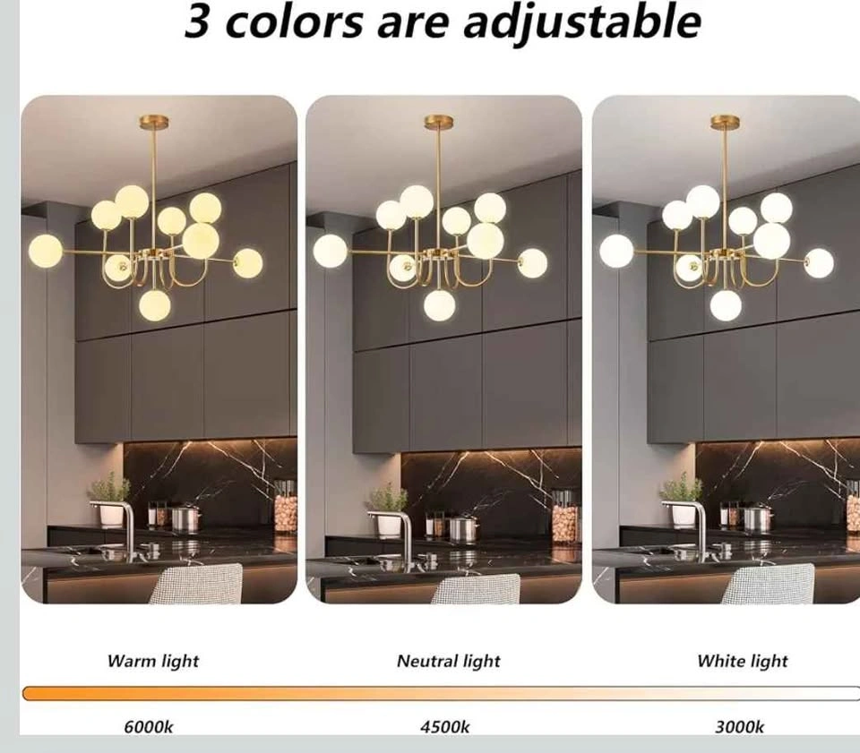 Elegant Modern Gold Milky White Globe Chandelier - photo 3