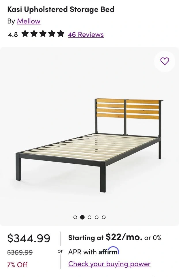 Twin XL Platform Bedframe and Mattress - photo 3