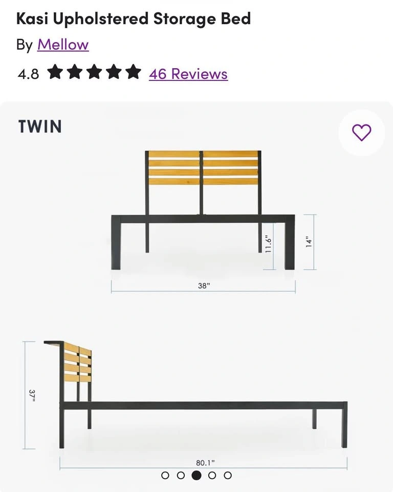 Twin XL Platform Bedframe and Mattress - photo 4