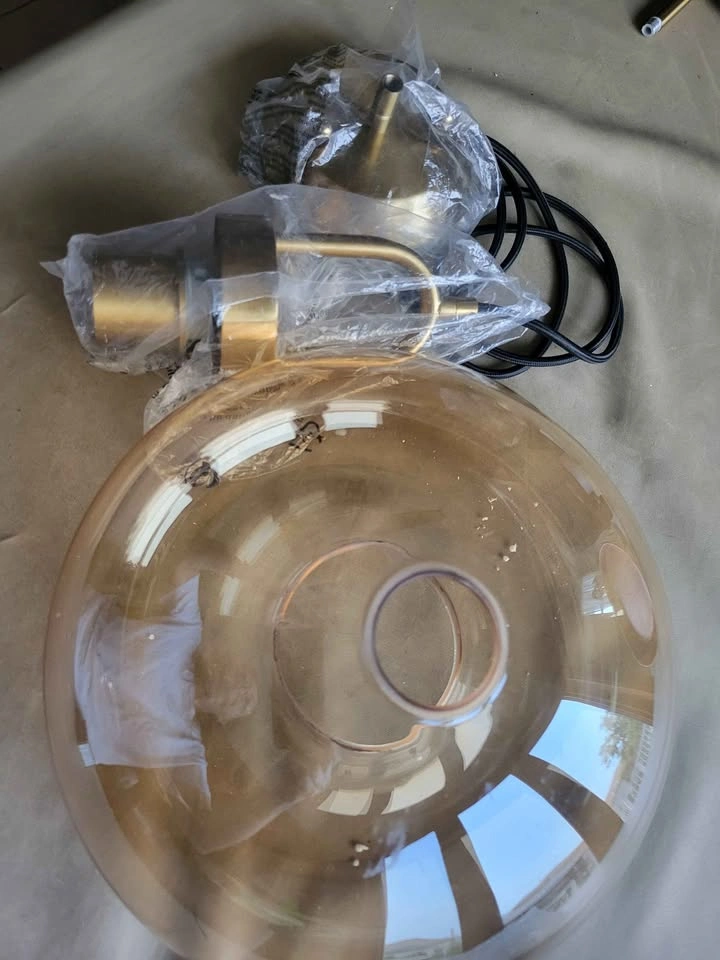 Vintage Amber Shade Globe Pendant Light - photo 2
