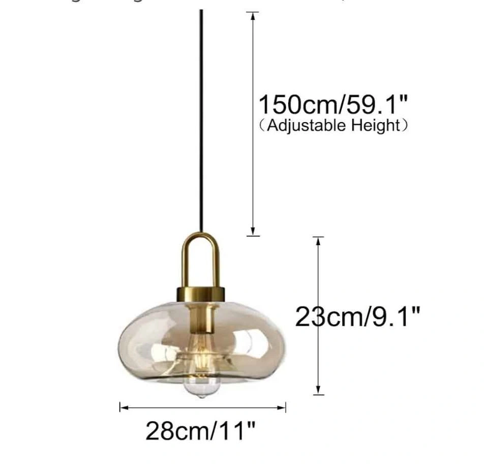 Vintage Amber Shade Globe Pendant Light - photo 4