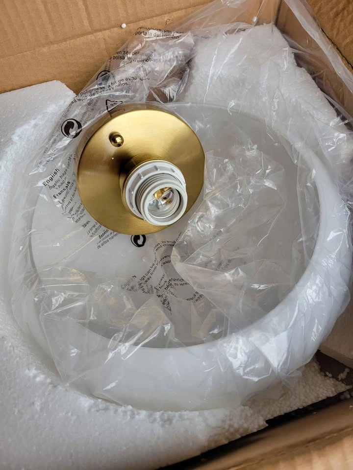 MCM Gold Milky White Ceiling Light (2 available) - photo 4