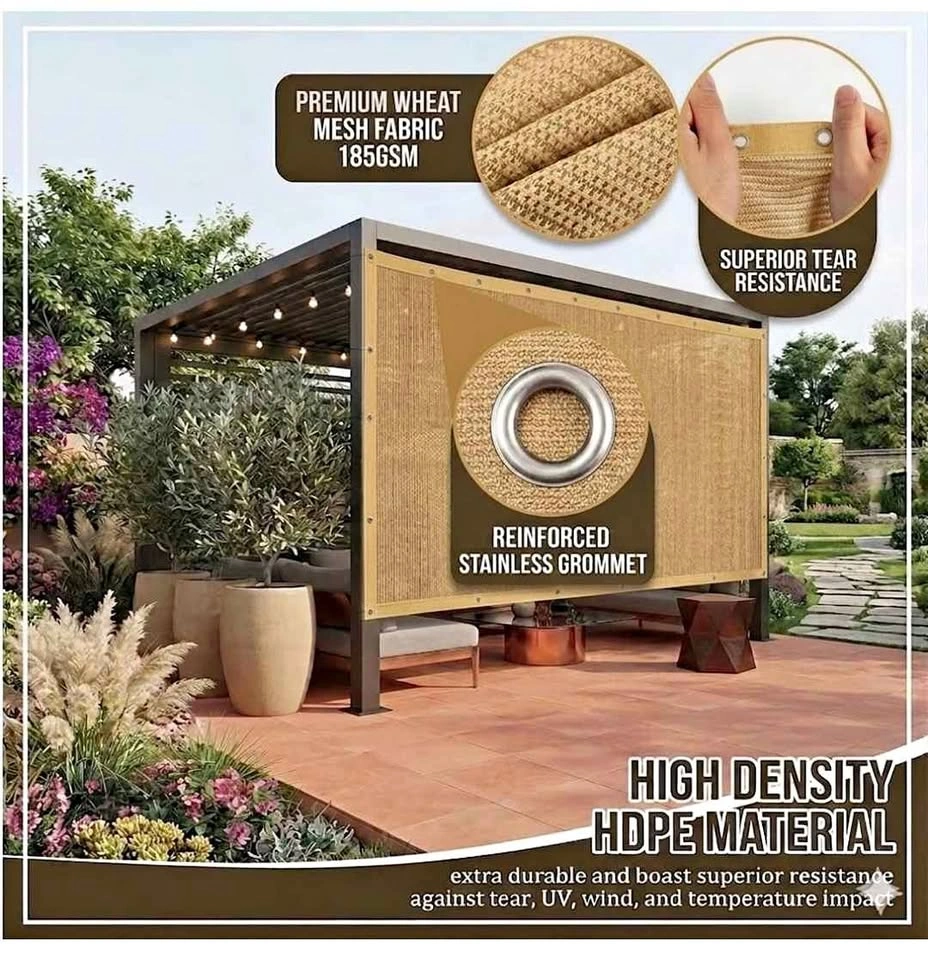 10' x 12' Sun Shade Privacy Screen with Grommets