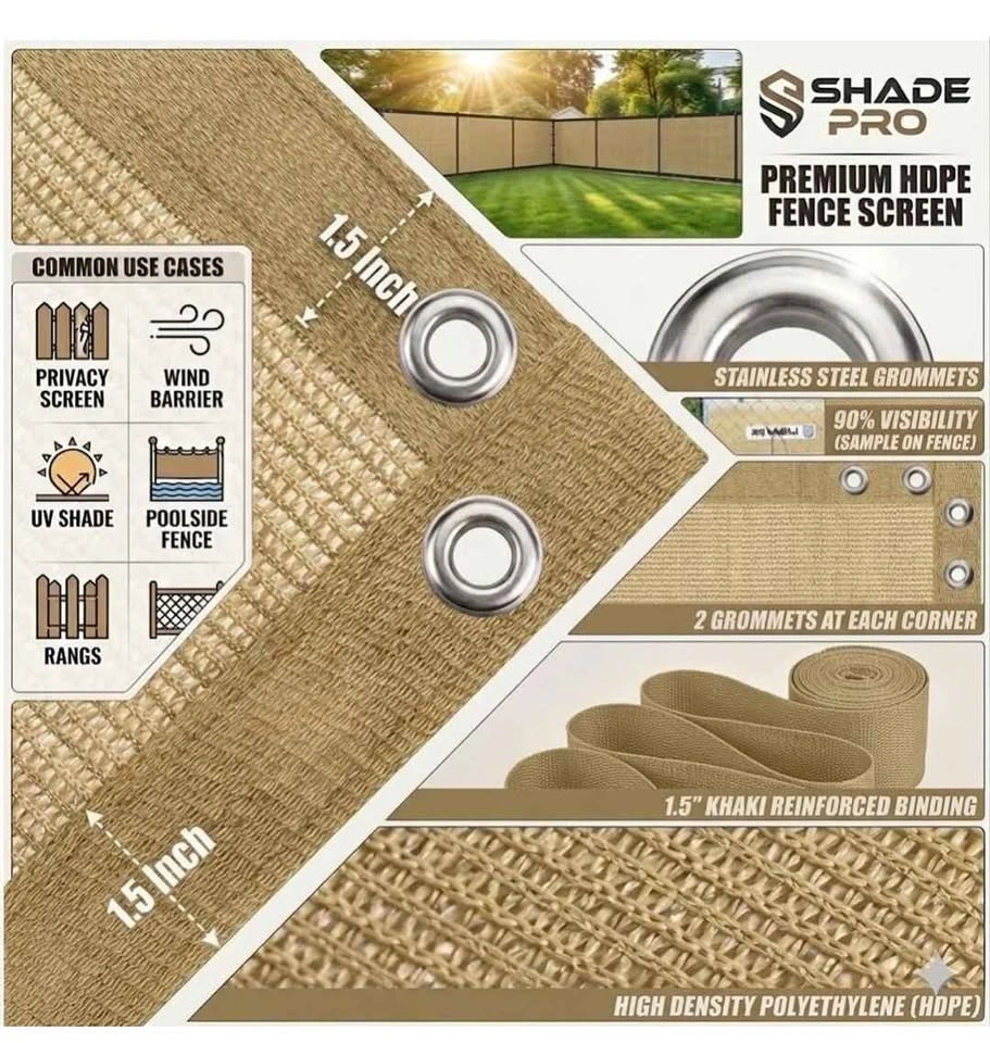 10' x 12' Sun Shade Privacy Screen with Grommets - photo 2