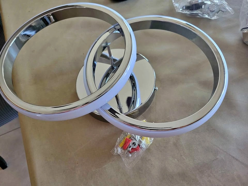 Modern Chrome LED Ceiling Light, 6500K