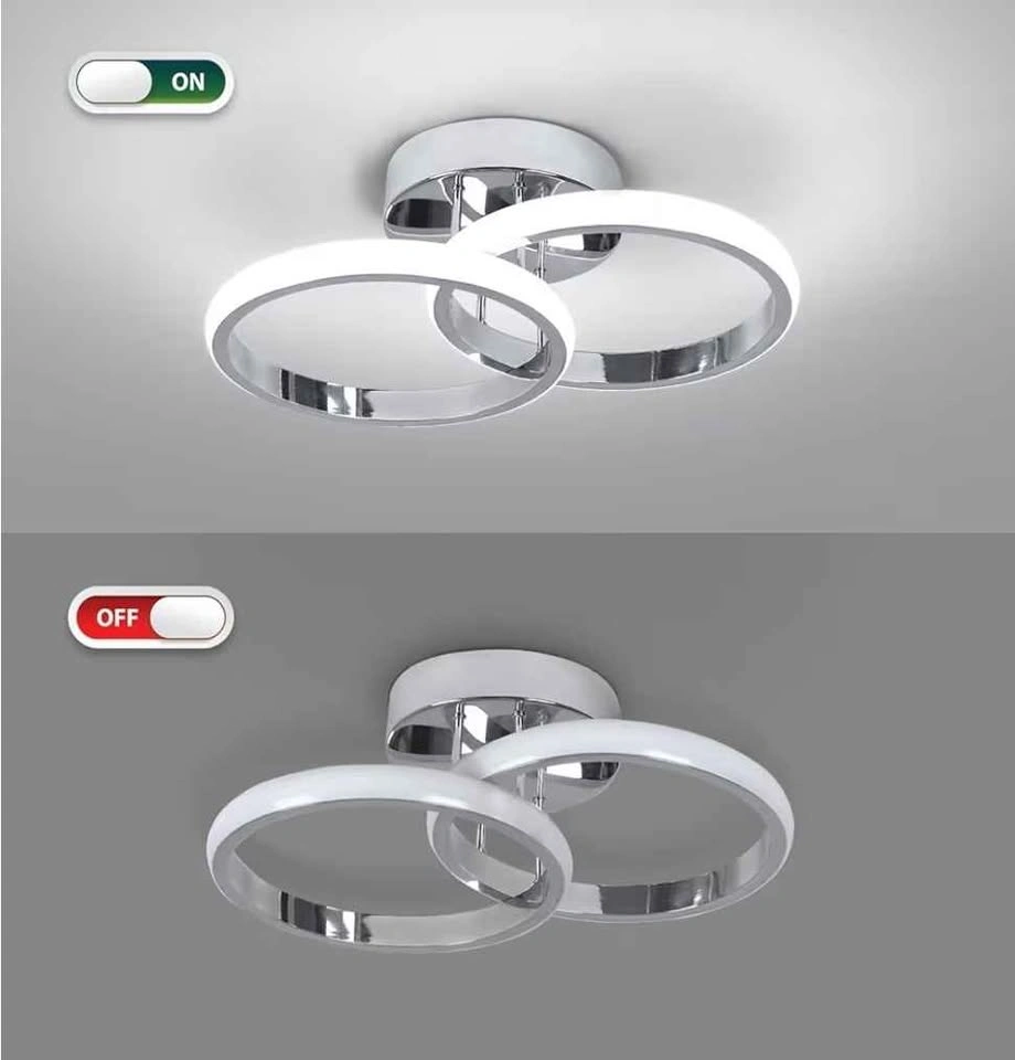 Modern Chrome LED Ceiling Light, 6500K - photo 3