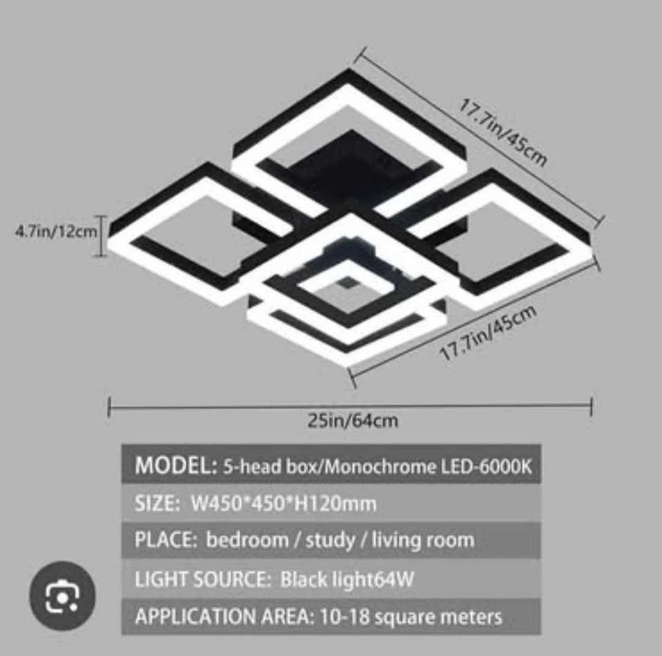 Modern LED Geometric Ceiling Light, 6000k - photo 2