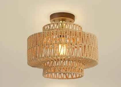 Elegant 3-Layer Gold Boho Drum Ceiling Light - photo 4