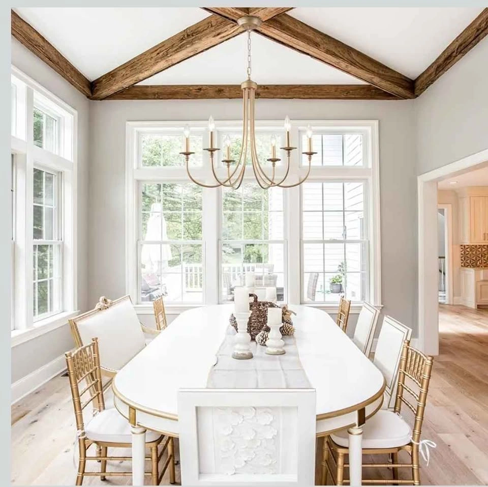 Elegant 6-Light Gold Farmhouse Chandelier - photo 2