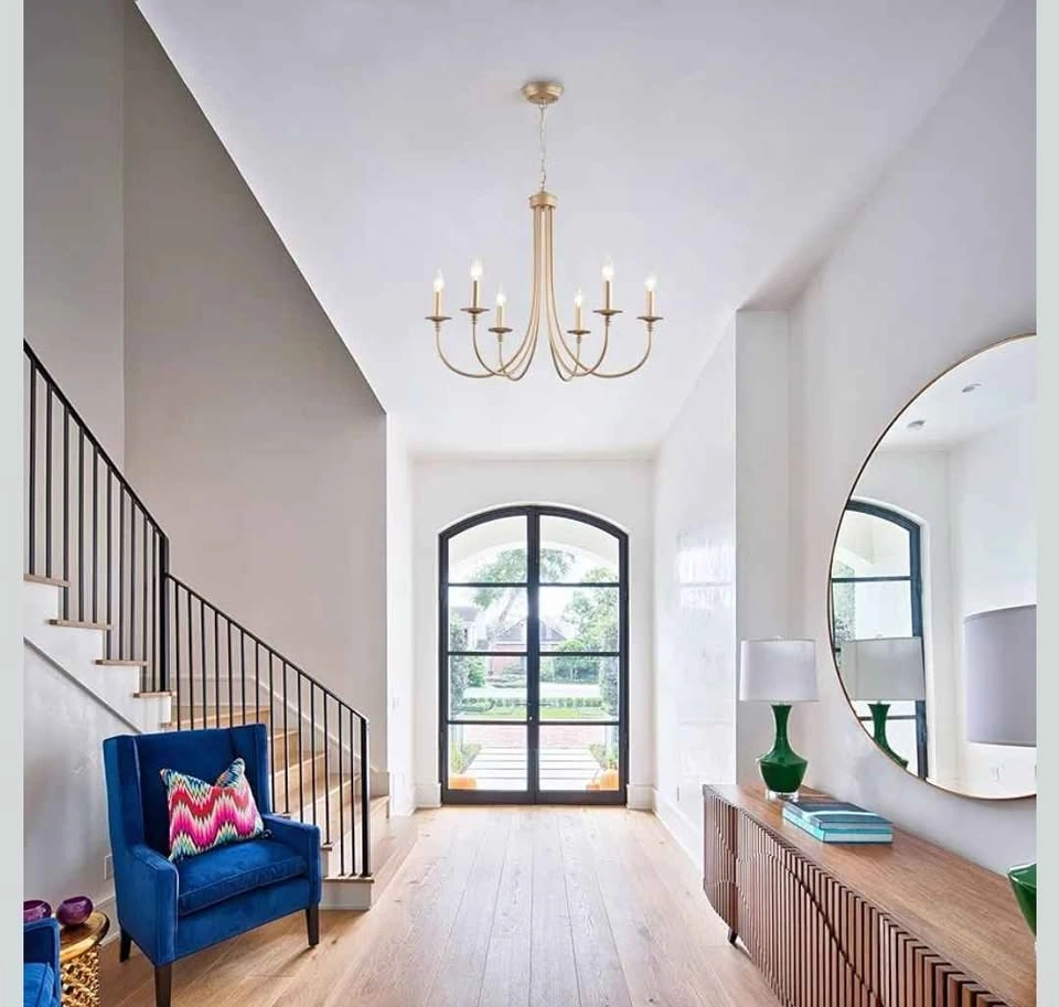 Elegant 6-Light Gold Farmhouse Chandelier - photo 5