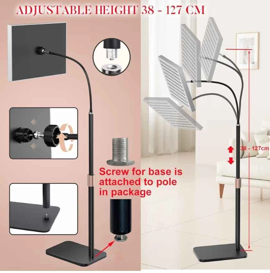Red Light Panel Lamp with Adjustable Stand - photo 5