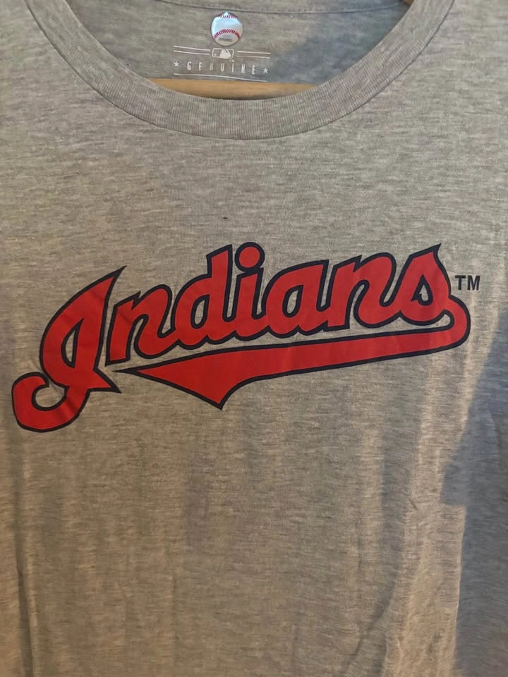 ⚾️ NOS Vintage MLB Cleveland Indians Colorblock T-Shirt - Men's - photo 4