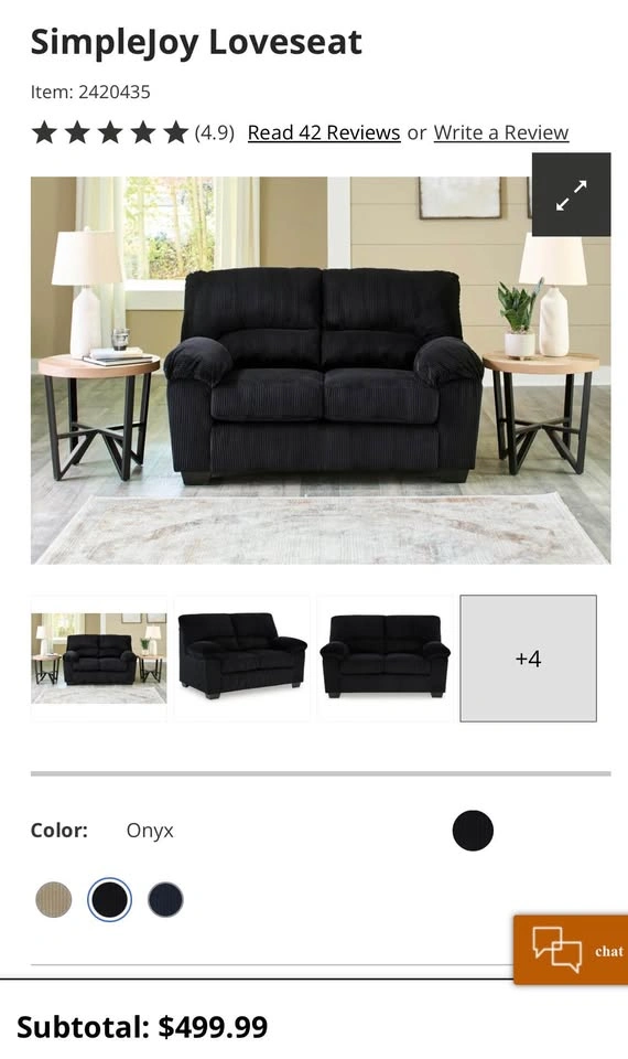 Loveseat and recliner - photo 3