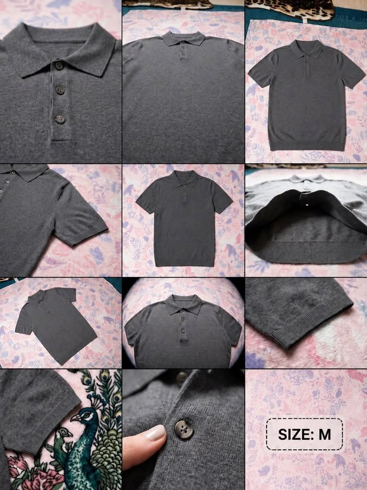 Men’s Cotton Knit Polo – Old Money Style – Size M – New - photo 2