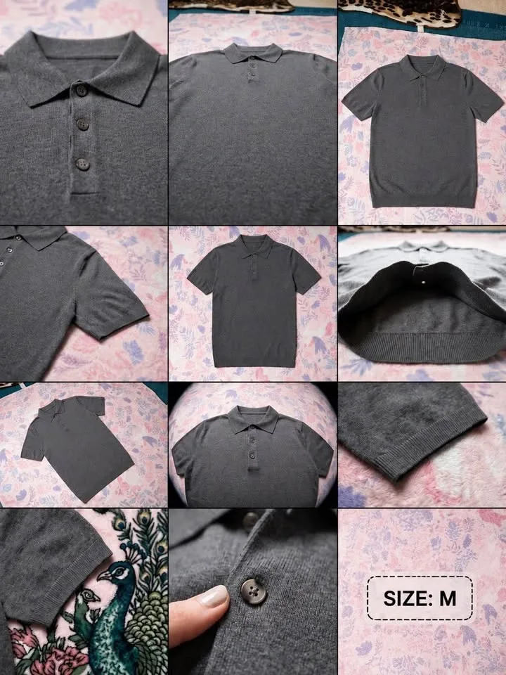 Men’s Cotton Knit Polo – Old Money Style – Size M – New - photo 2