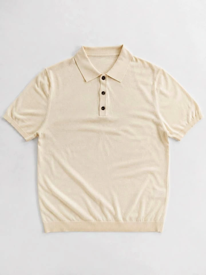 Men’s Cotton Knit Polo – Old Money Style – Size L – New