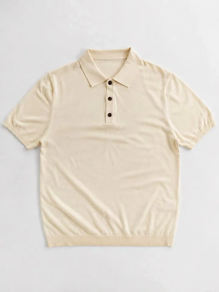 Men’s Cotton Knit Polo – Old Money Style – Size L – New