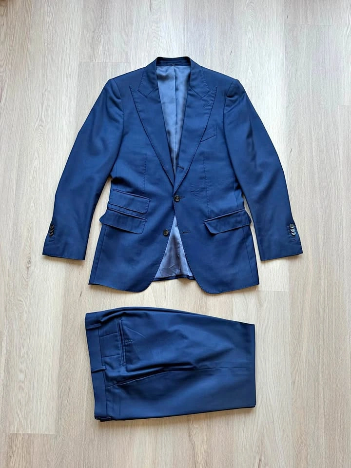 Suitsupply 3/2 Roll Single Breasted Blue Suit 36R 30 W