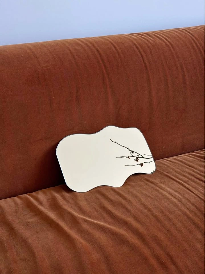 Asymmetrical Wavy Irregular Puddle Mirror - Small