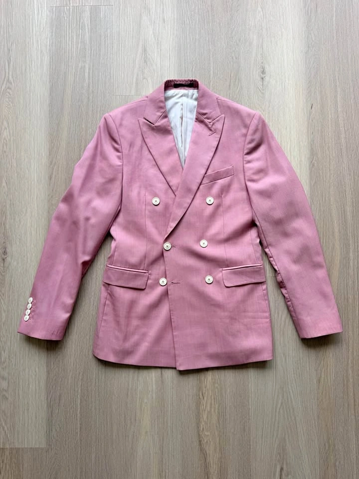 Zara Man Pink Double Breasted Suit - 36R