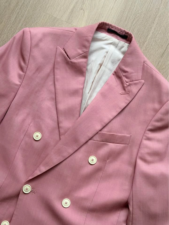 Zara Man Pink Double Breasted Suit - 36R - photo 2
