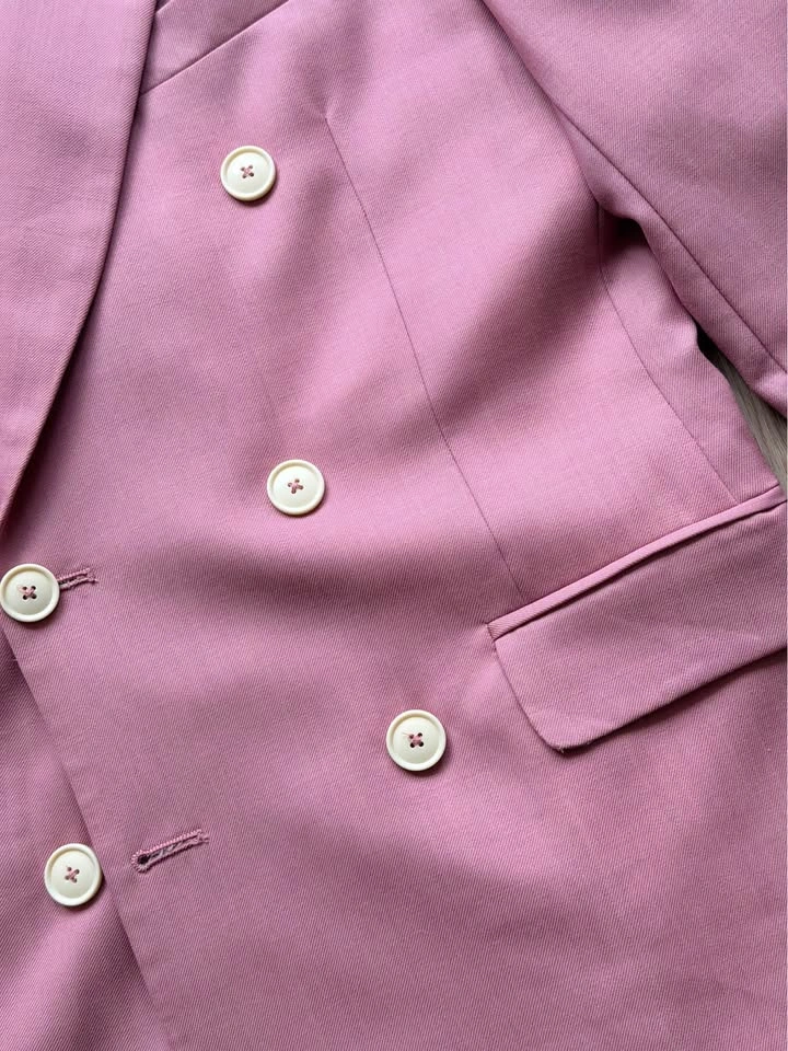 Zara Man Pink Double Breasted Suit - 36R - photo 3