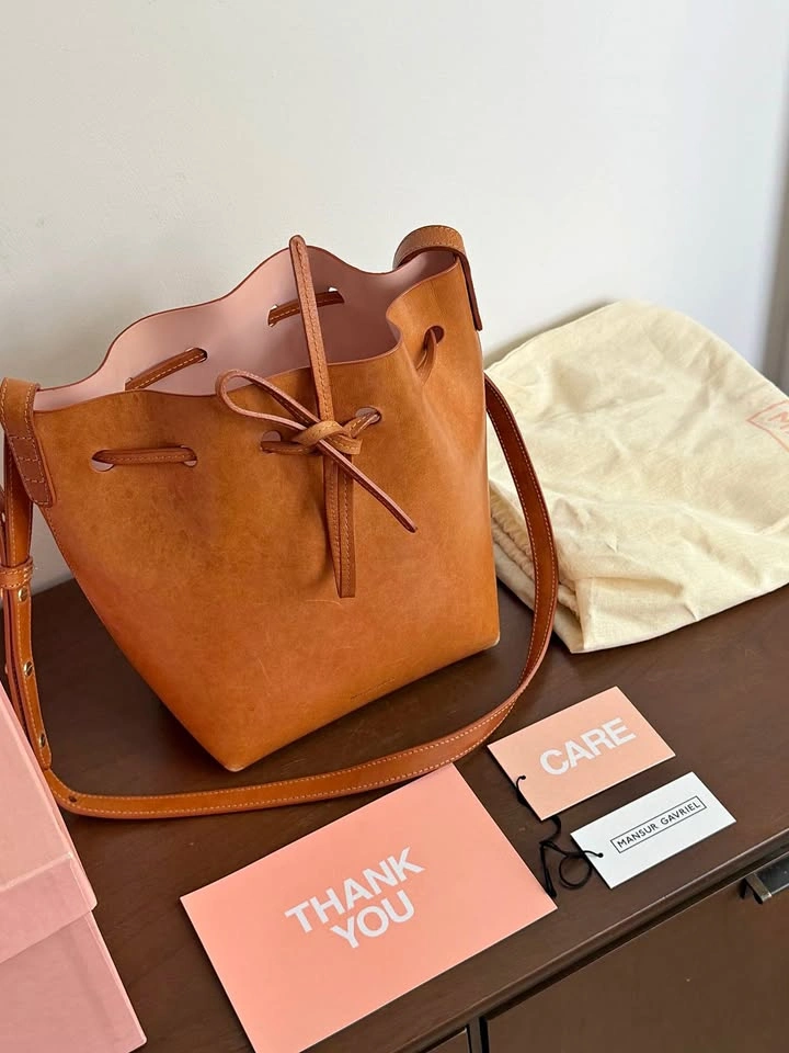 Mansur Gavriel Veg Tanned Leather Mini Bucket Bag