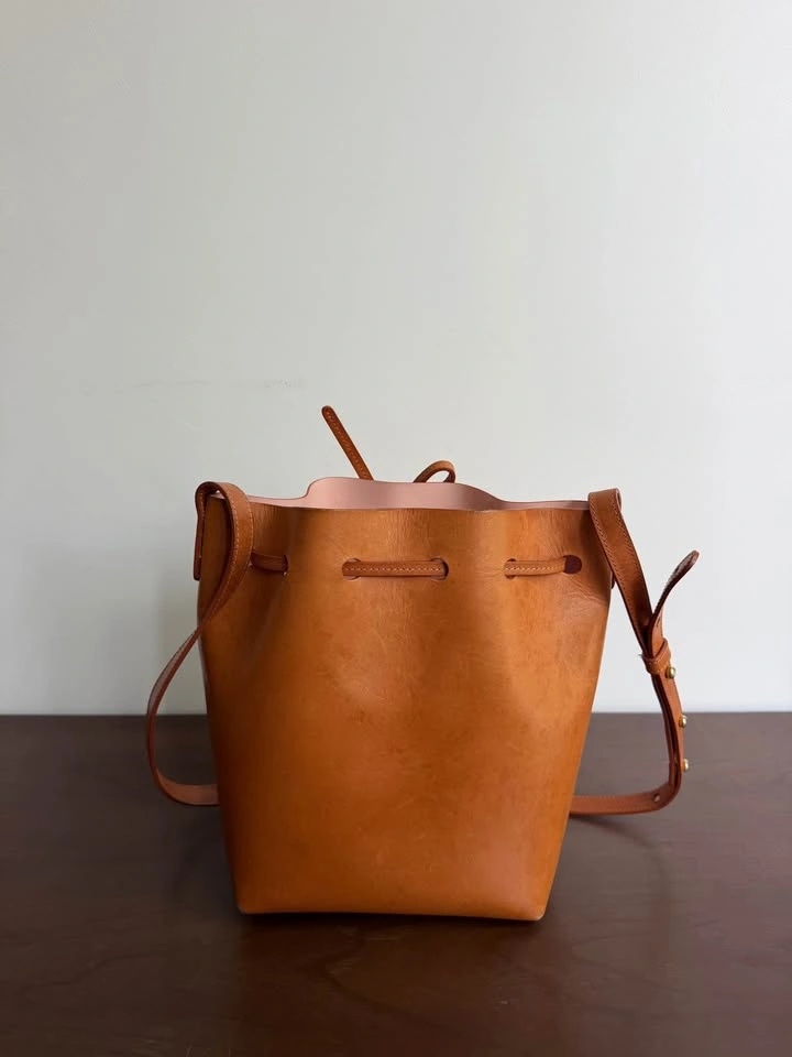Mansur Gavriel Veg Tanned Leather Mini Bucket Bag - photo 3