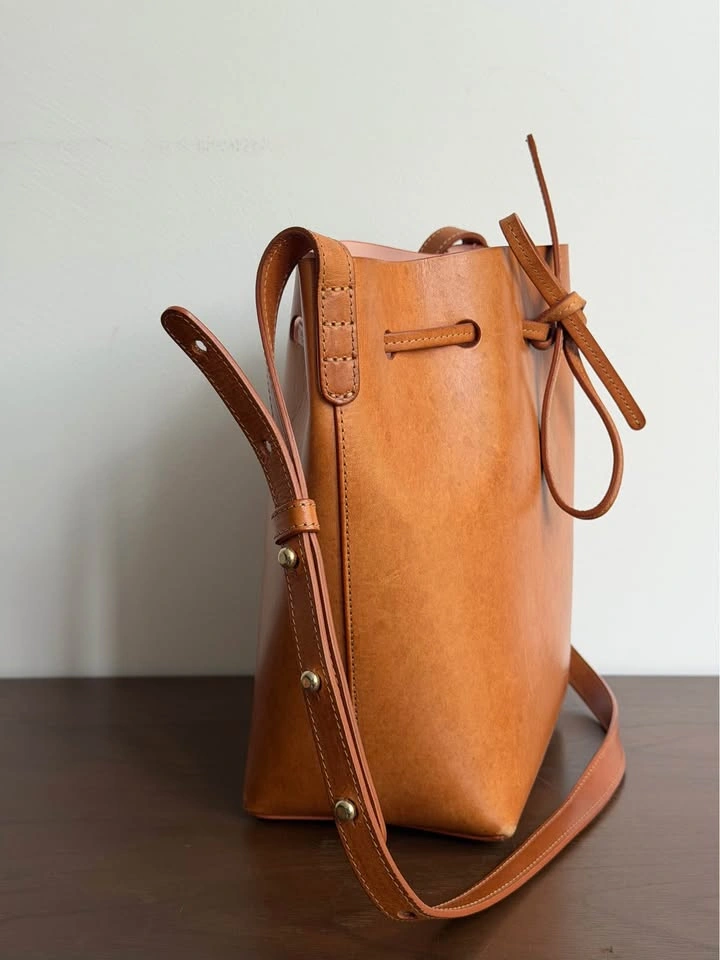 Mansur Gavriel Veg Tanned Leather Mini Bucket Bag - photo 4