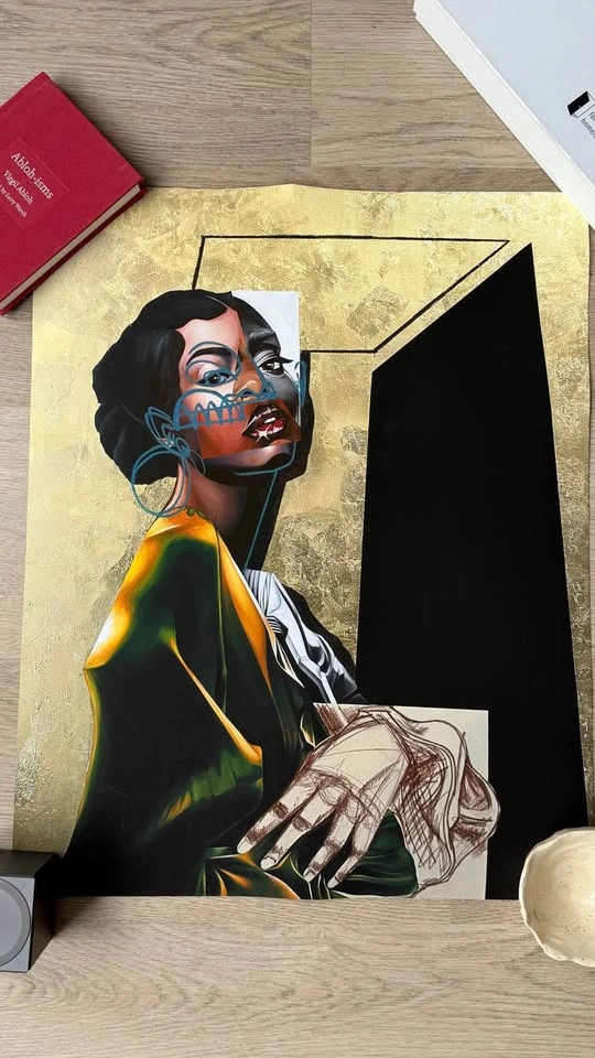 Malik Roberts "Untitled | Green & Gold" Edition of 10 Art Print - photo 2