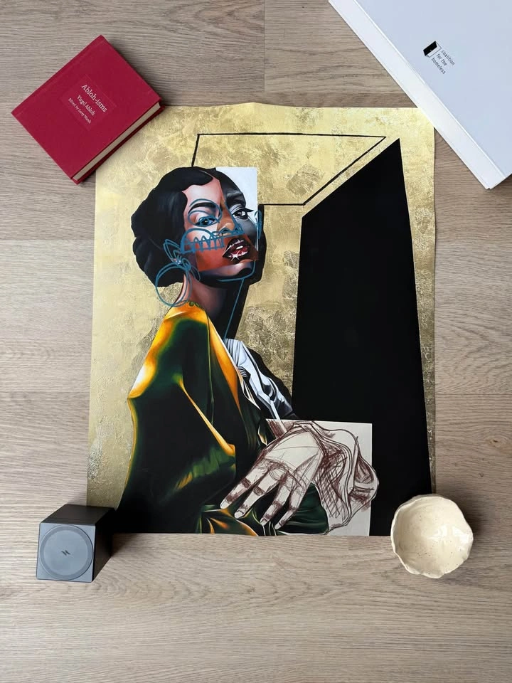 Malik Roberts "Untitled | Green & Gold" Edition of 10 Art Print - photo 3