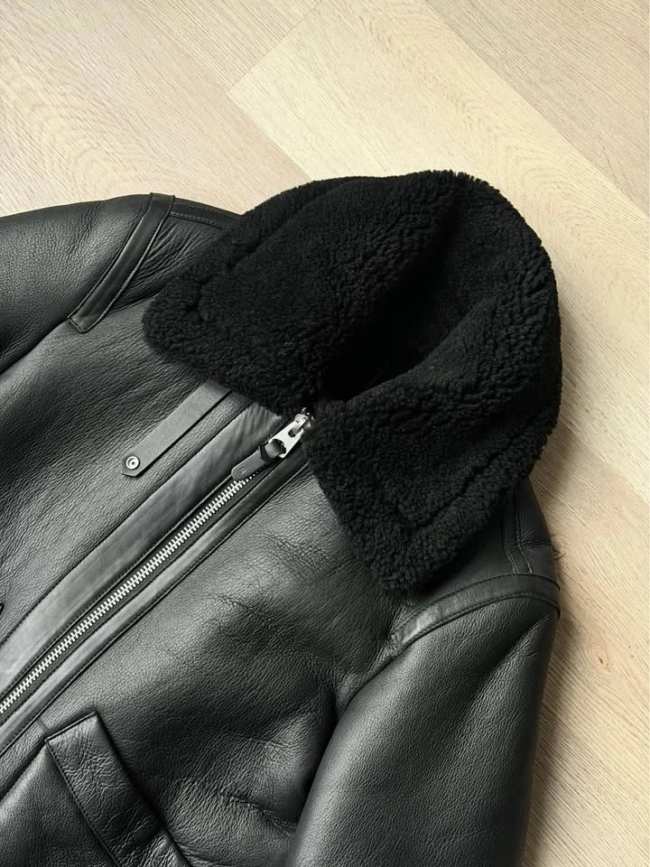 Mackage Kristian Black Sheepskin Shearling Leather Coat 36 Small - photo 2