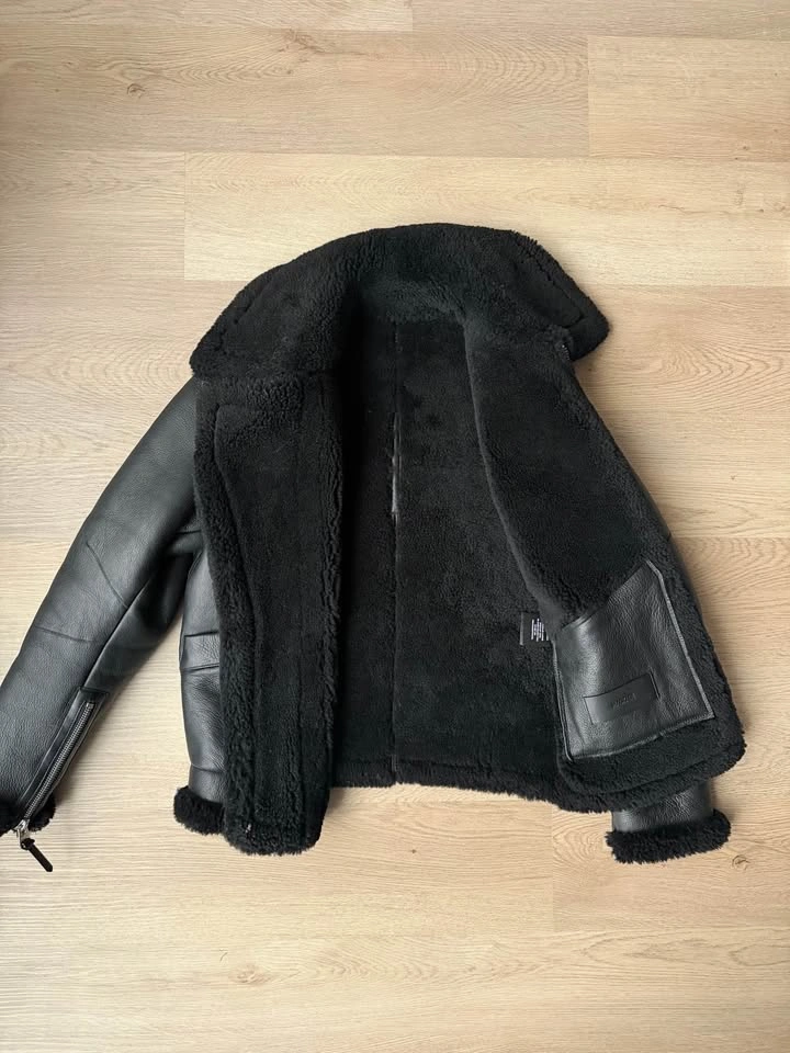 Mackage Kristian Black Sheepskin Shearling Leather Coat 36 Small - photo 5