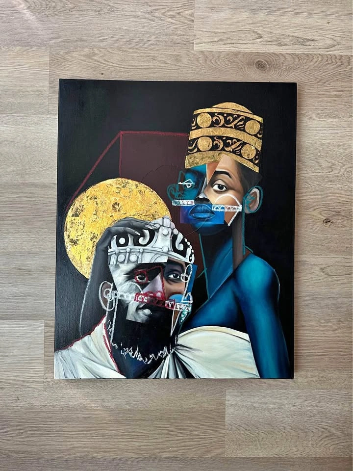 Malik Roberts "The Queen and I" original oil painting 1 of 1