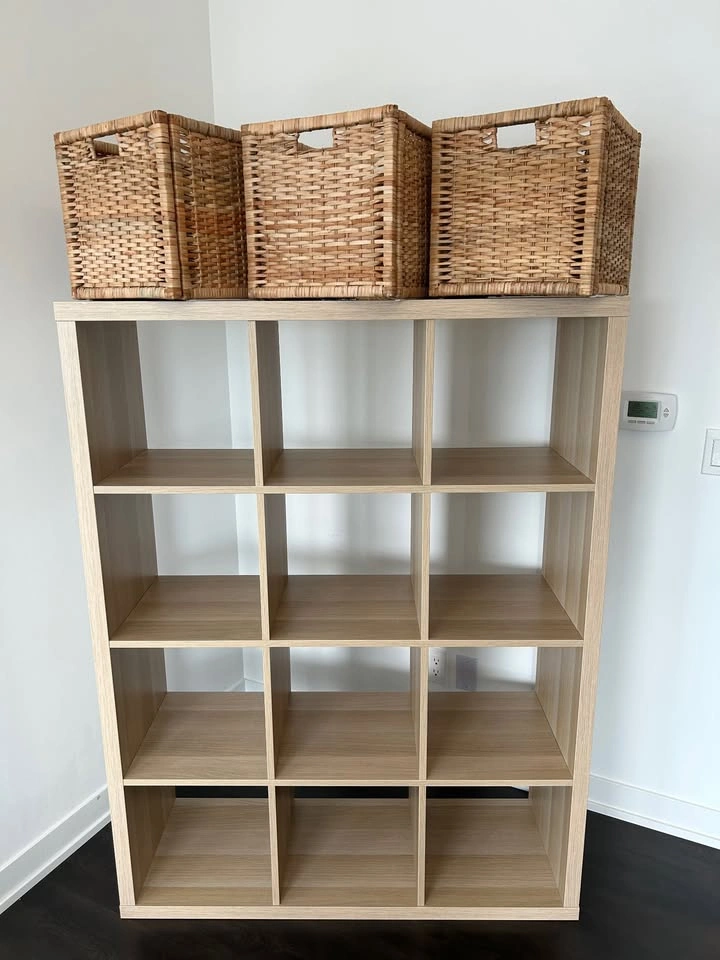 IKEA KALLAX Bookcase with 3 BRANÄS Rattan Baskets - photo 2