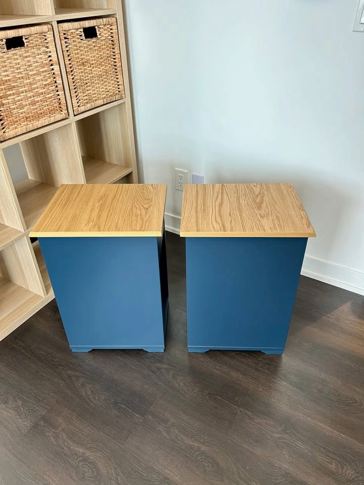 IKEA SKRUVBY Nightstands / Side Tables + Baskets – Pair - photo 5