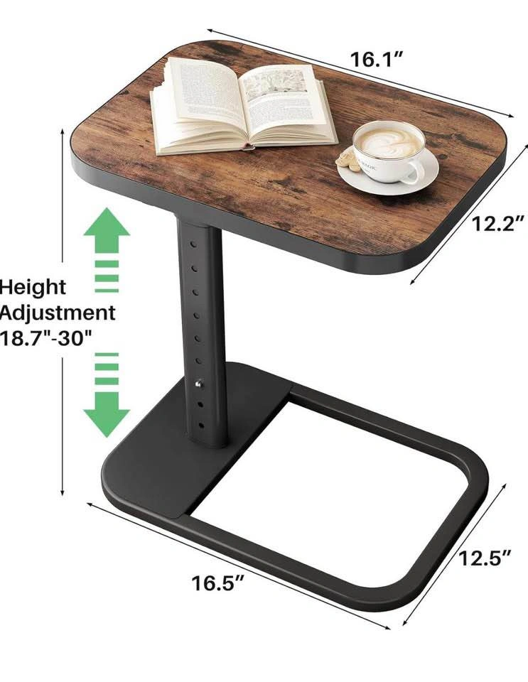 Tv tray table/ Side table / Adjustable Height & 90 - photo 2