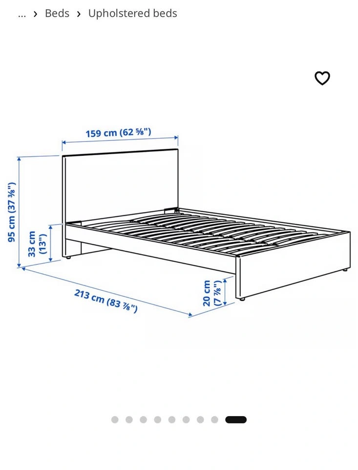 MUST GO ASAP! IKEA GLADSTAD Upholstered Queen Bed Frame - photo 3