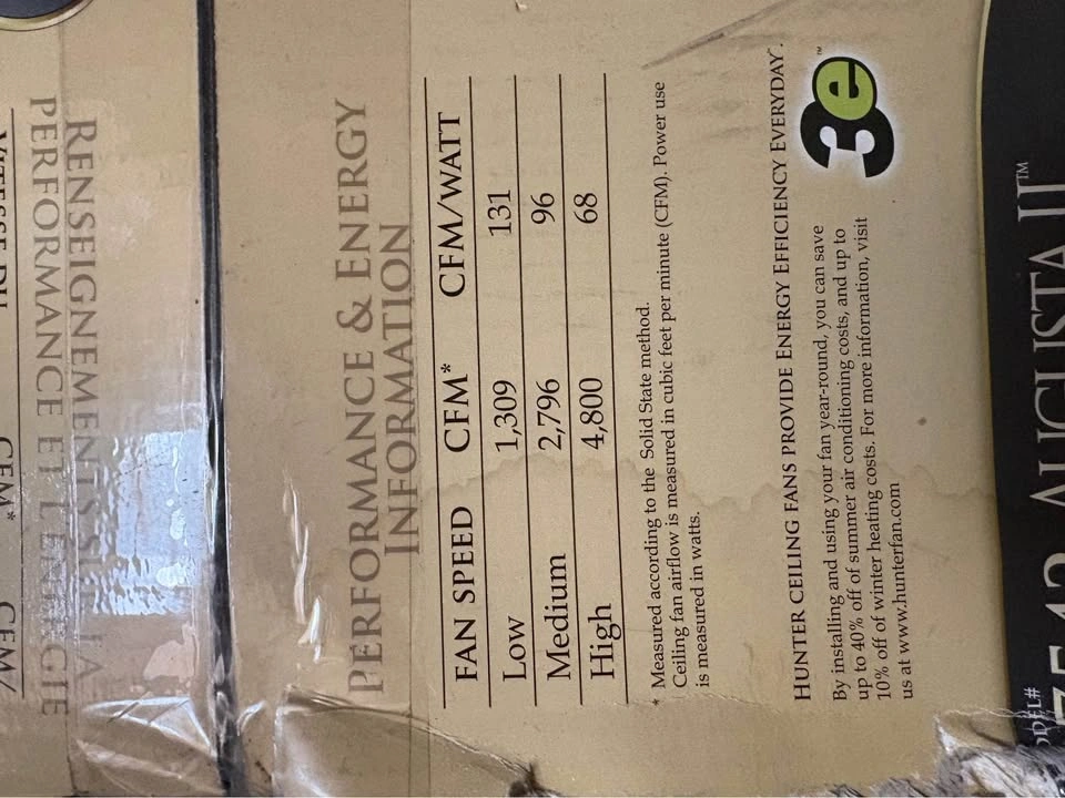 Hunter Augusta II 52” Ceiling Fan with Light - Brand New Sealed - photo 3