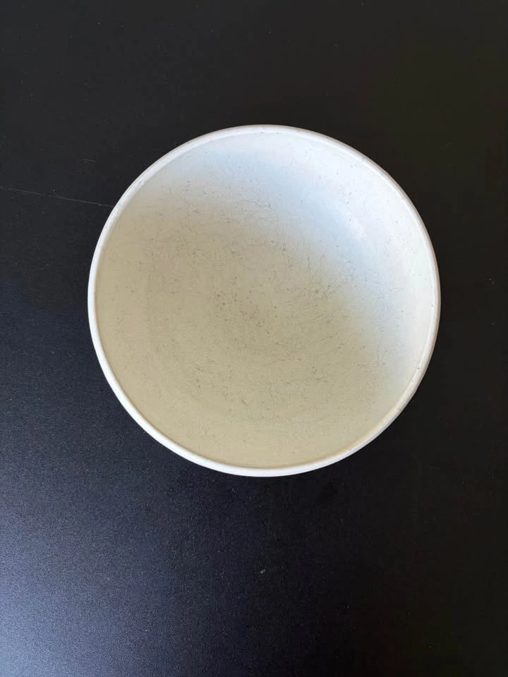 Handmade Speckled White Ceramic Bowl - photo 2