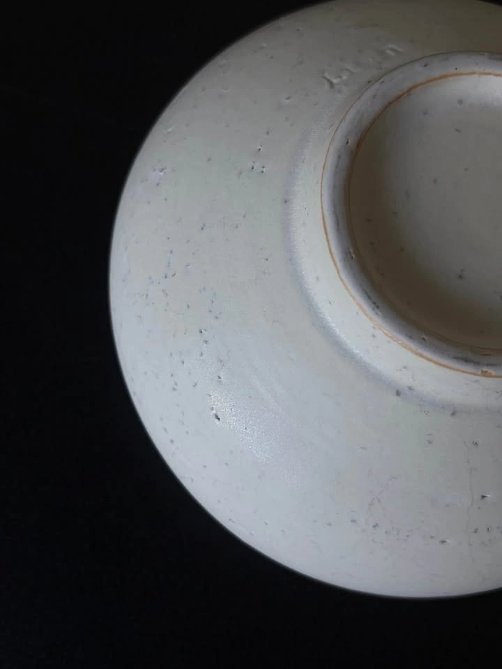 Handmade Speckled White Ceramic Bowl - photo 3