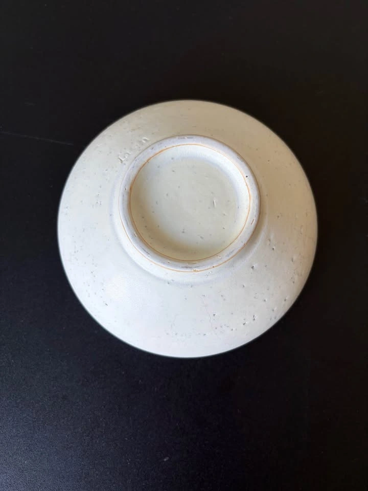Handmade Speckled White Ceramic Bowl - photo 4