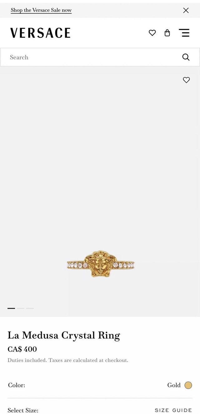 BNIB Authentic VERSACE CRYSTAL LA MEDUSA RING - photo 4