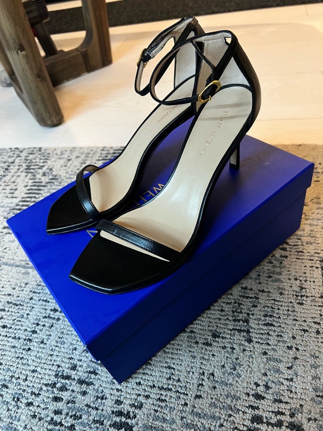 New Stuart Weitzman ankle-strap leather sandals heels