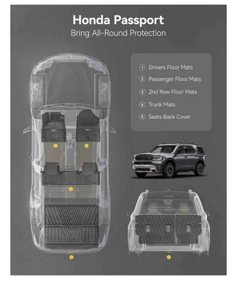 Brand new 3W 2026 Honda Passport All-Weather Floor Mats & Cargo - photo 2