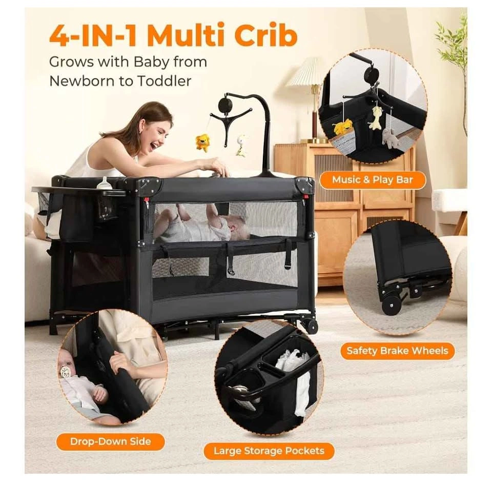 4-in-1 Portable Baby Playard, Crib, Bassinet, and Changer - photo 2
