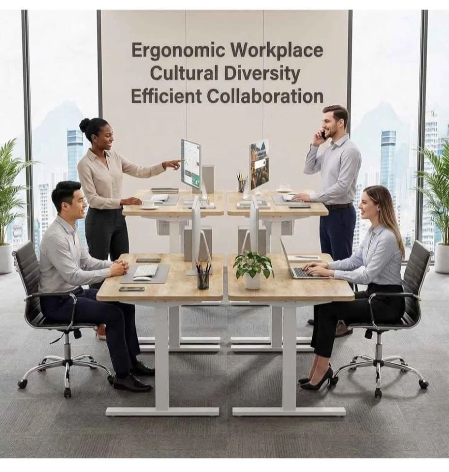 63x32 Extra-Deep Electric Standing Desk - Oak - photo 5