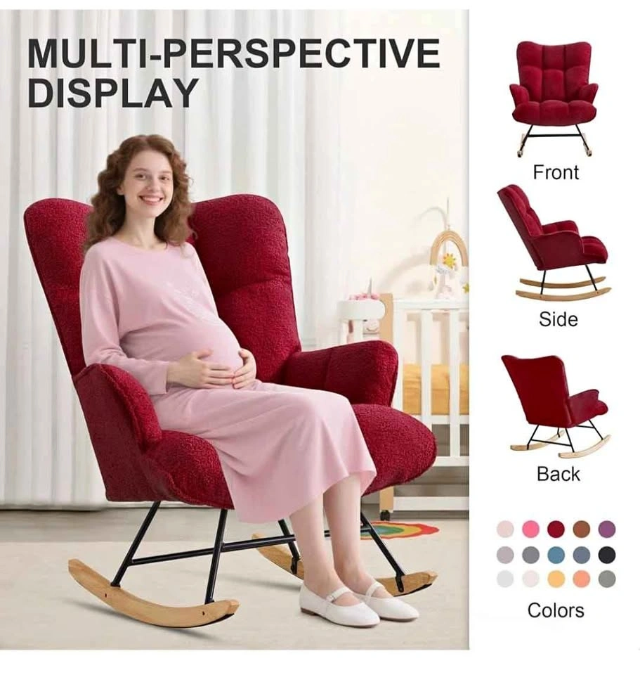 Rocking Chair Nursery Teddy Upholstered Glider Armchair