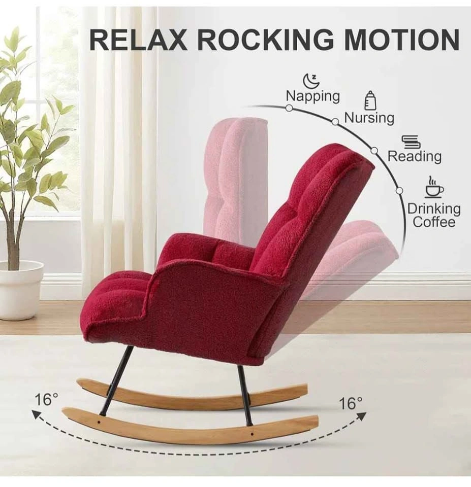 Rocking Chair Nursery Teddy Upholstered Glider Armchair - photo 3