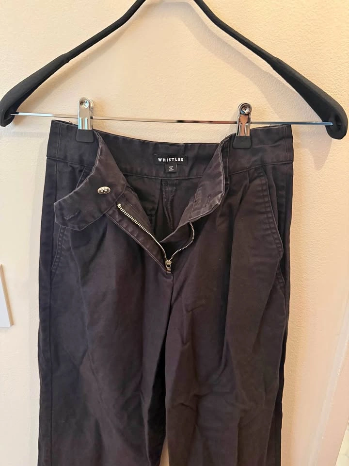 Whistles Black Wide-Leg Trousers